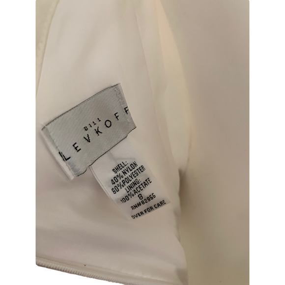 Bill Levkoff White Ruffle Tiered Sleeveless Maxi Wedding Dress * STAINED! * 8 - Picture 12 of 16